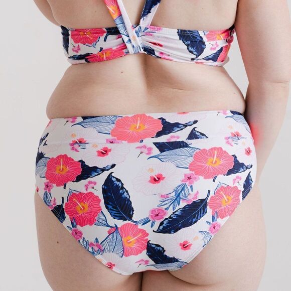 NWT 2XL Mid Rise Full Coverage Bikini Swim Bottom Wild Flower - Picture 3 of 15
